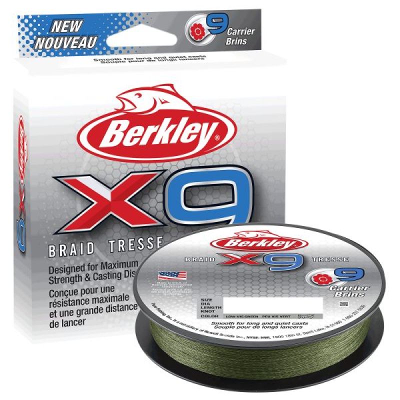 BERKLEY X9 BRAID LOW VIS GREEN 150M 0,10MM FONOTT ZSINÓROK