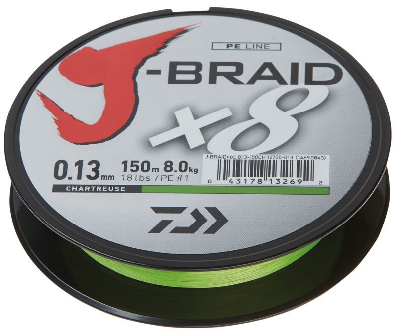DAIWA J-BRAID X8 0,18MM-150M CHARTREUSE FONOTT ZSINÓROK